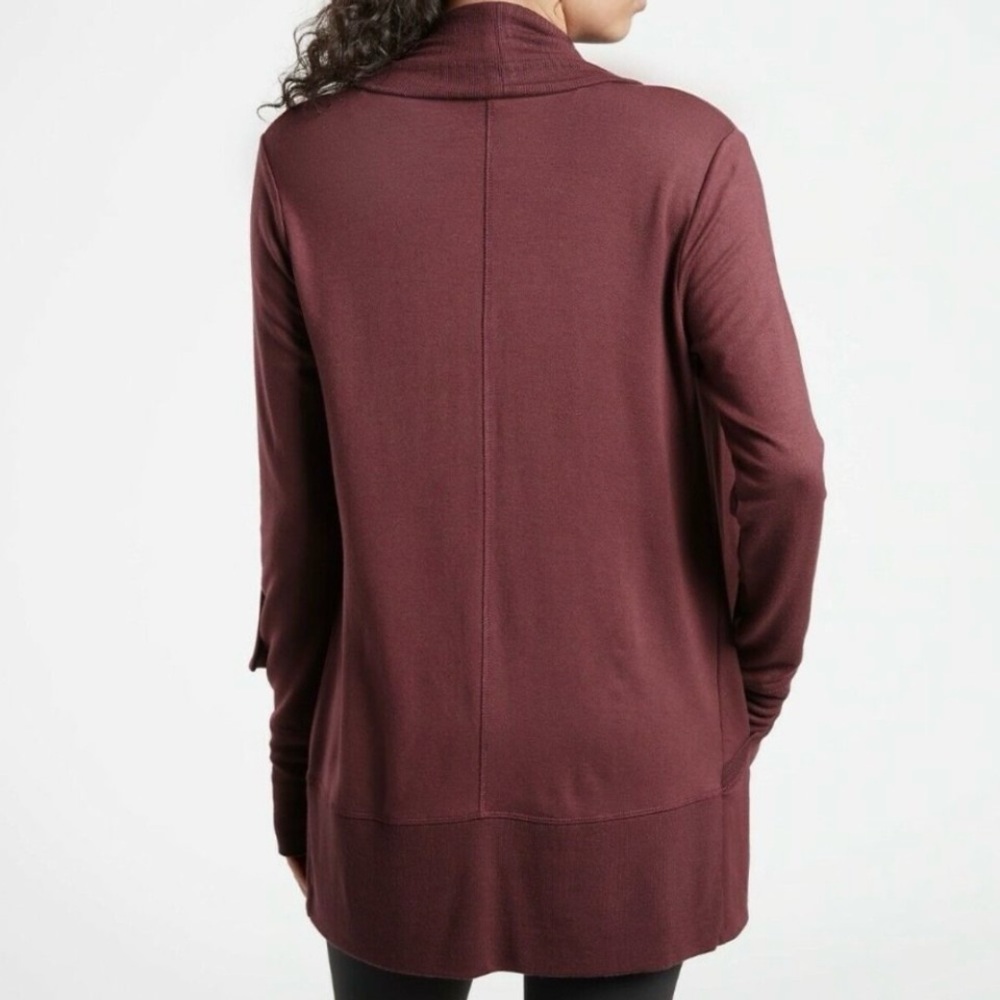 Athleta Decadent Red Nirvana Pranayama Wrap Cardigan Size Small Tall - Picture 4 of 13